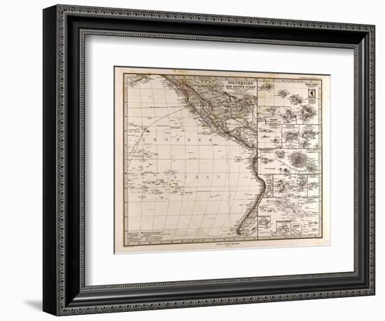 Map of Polynesia and Oceania, 1872-null-Framed Giclee Print