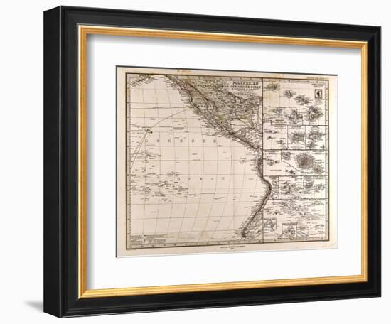 Map of Polynesia and Oceania, 1872-null-Framed Giclee Print