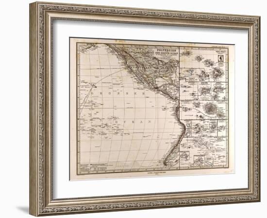 Map of Polynesia and Oceania, 1872-null-Framed Giclee Print