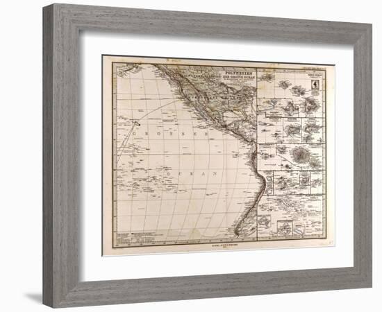 Map of Polynesia and Oceania, 1872-null-Framed Giclee Print