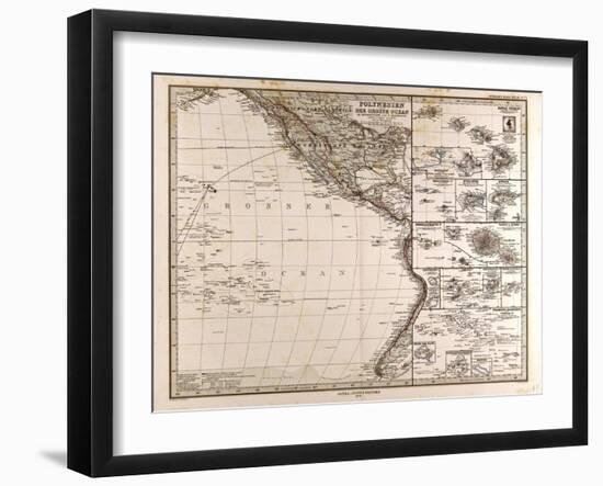 Map of Polynesia and Oceania, 1872-null-Framed Giclee Print