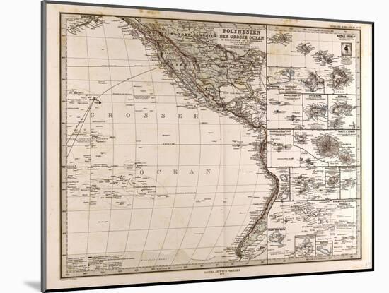 Map of Polynesia and Oceania, 1872-null-Mounted Giclee Print