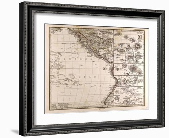 Map of Polynesia and Oceania, 1872-null-Framed Giclee Print