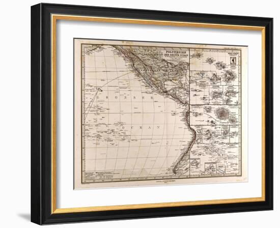 Map of Polynesia and Oceania, 1872-null-Framed Giclee Print