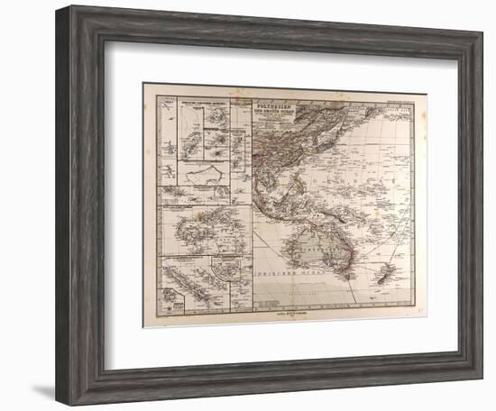 Map of Polynesia and Oceania, 1872-null-Framed Giclee Print