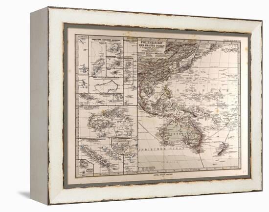 Map of Polynesia and Oceania, 1872-null-Framed Premier Image Canvas