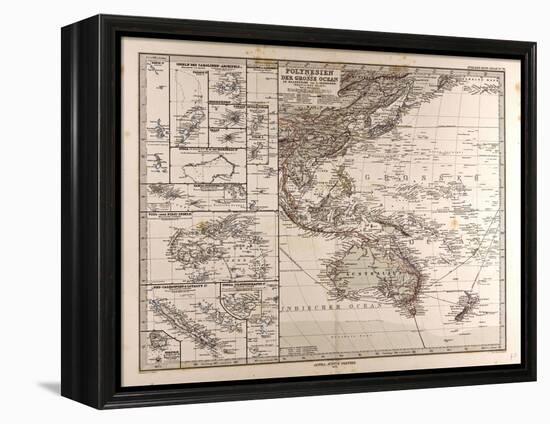 Map of Polynesia and Oceania, 1872-null-Framed Premier Image Canvas