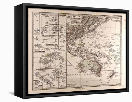 Map of Polynesia and Oceania, 1872-null-Framed Premier Image Canvas