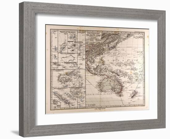 Map of Polynesia and Oceania, 1872-null-Framed Giclee Print