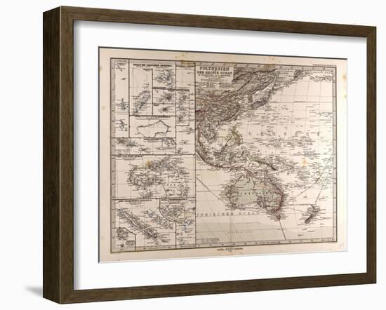 Map of Polynesia and Oceania, 1872-null-Framed Giclee Print