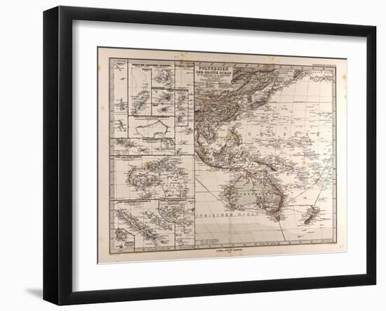 Map of Polynesia and Oceania, 1872-null-Framed Giclee Print