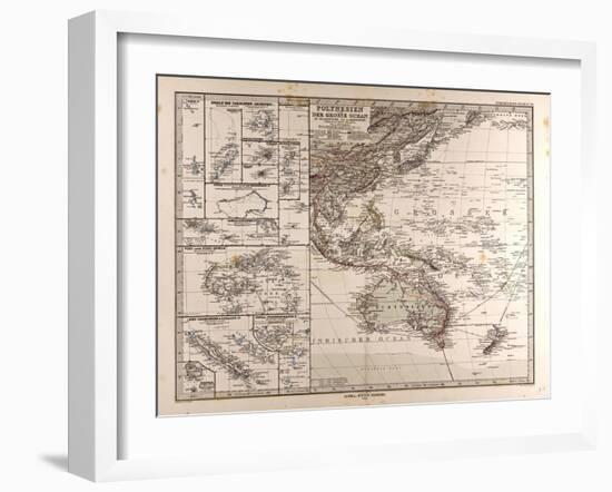 Map of Polynesia and Oceania, 1872-null-Framed Giclee Print