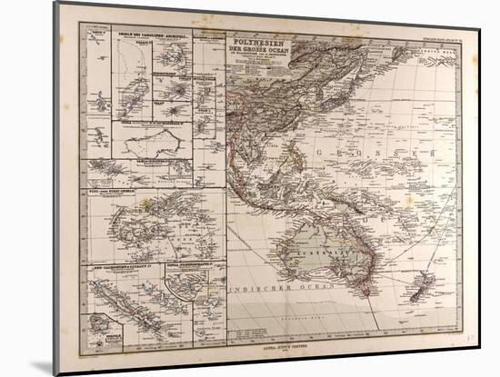 Map of Polynesia and Oceania, 1872-null-Mounted Giclee Print