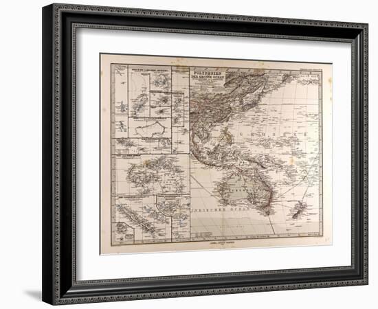 Map of Polynesia and Oceania, 1872-null-Framed Giclee Print