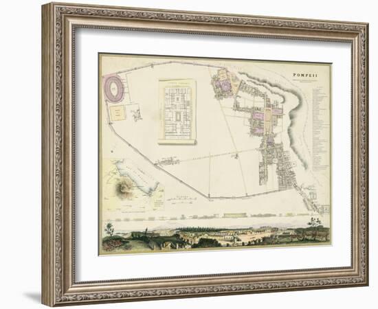Map of Pompeii-T.E. Nicholson-Framed Art Print