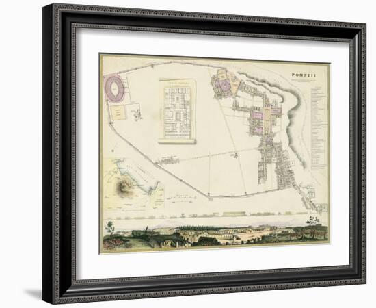 Map of Pompeii-T.E. Nicholson-Framed Art Print