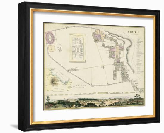 Map of Pompeii-T.E. Nicholson-Framed Art Print