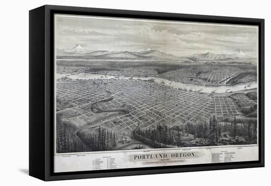 Map Of Portland Oregon 1879-Vintage Lavoie-Framed Premier Image Canvas