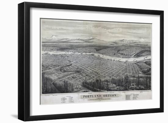 Map Of Portland Oregon 1879-Vintage Lavoie-Framed Giclee Print