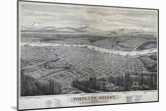 Map Of Portland Oregon 1879-Vintage Lavoie-Mounted Giclee Print