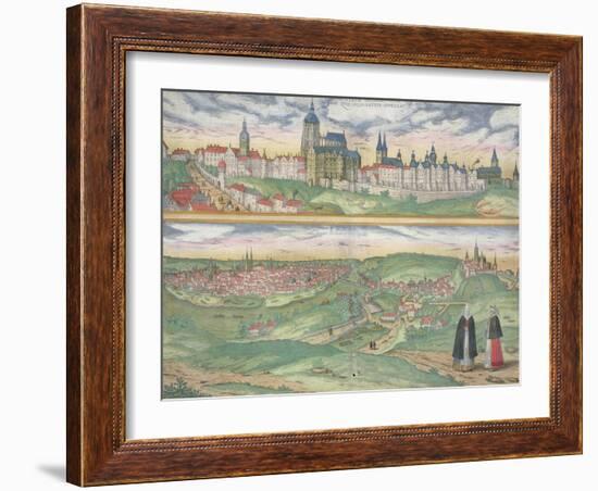 Map of Prague, from "Civitates Orbis Terrarum" by Georg Braun and Frans Hogenberg, circa 1572-Joris Hoefnagel-Framed Giclee Print