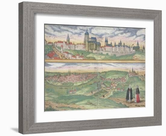 Map of Prague, from "Civitates Orbis Terrarum" by Georg Braun and Frans Hogenberg, circa 1572-Joris Hoefnagel-Framed Giclee Print