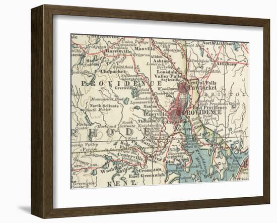 Map of Providence (C. 1900), Maps-Encyclopaedia Britannica-Framed Art Print