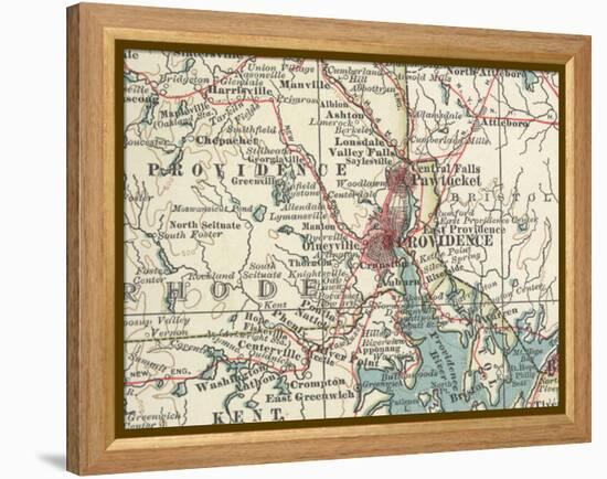 Map of Providence (C. 1900), Maps-Encyclopaedia Britannica-Framed Stretched Canvas