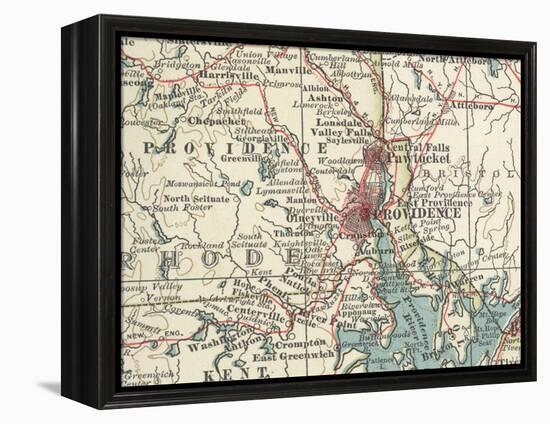 Map of Providence (C. 1900), Maps-Encyclopaedia Britannica-Framed Stretched Canvas