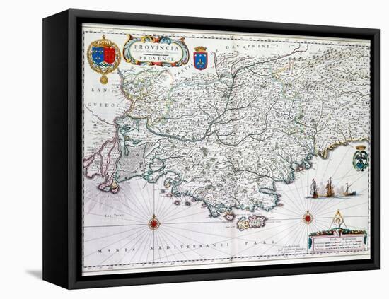 Map of 'Provincia' or Provence, Now Part of Southern France, 1638-Willem Janszoon Blaeu-Framed Premier Image Canvas