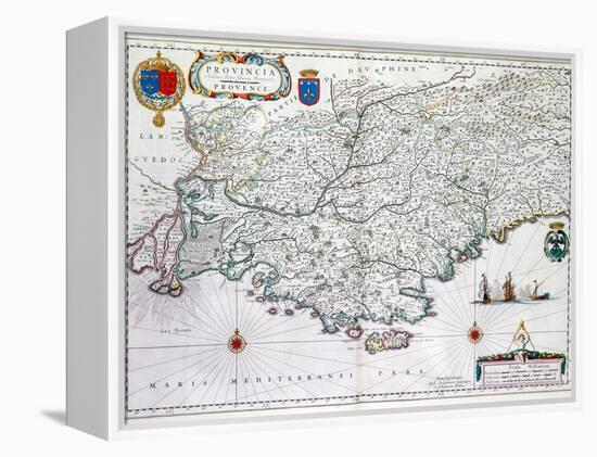 Map of 'Provincia' or Provence, Now Part of Southern France, 1638-Willem Janszoon Blaeu-Framed Premier Image Canvas