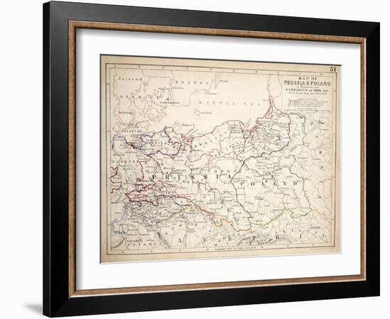 Map of Prussia and Poland, Published by William Blackwood and Sons, Edinburgh and London, 1848-Alexander Keith Johnston-Framed Giclee Print