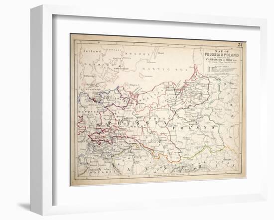 Map of Prussia and Poland, Published by William Blackwood and Sons, Edinburgh and London, 1848-Alexander Keith Johnston-Framed Giclee Print