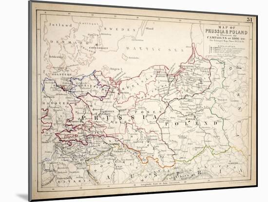 Map of Prussia and Poland, Published by William Blackwood and Sons, Edinburgh and London, 1848-Alexander Keith Johnston-Mounted Giclee Print