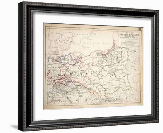 Map of Prussia and Poland, Published by William Blackwood and Sons, Edinburgh and London, 1848-Alexander Keith Johnston-Framed Giclee Print