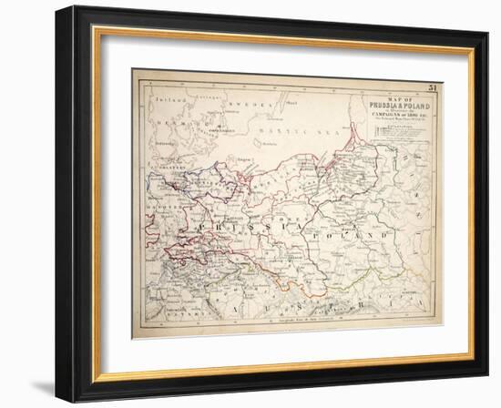 Map of Prussia and Poland, Published by William Blackwood and Sons, Edinburgh and London, 1848-Alexander Keith Johnston-Framed Giclee Print