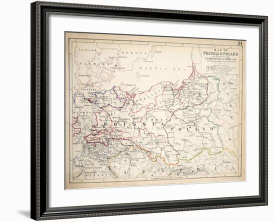 Map of Prussia and Poland, Published by William Blackwood and Sons, Edinburgh and London, 1848-Alexander Keith Johnston-Framed Giclee Print