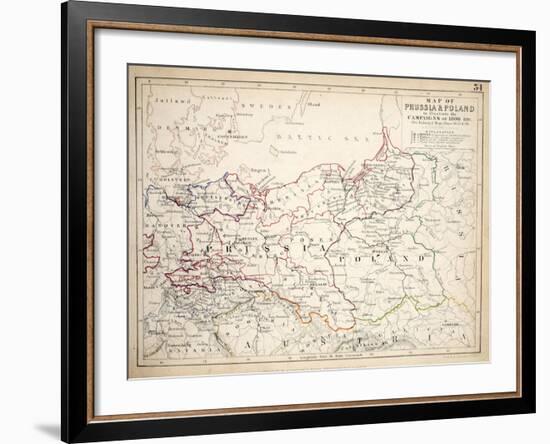 Map of Prussia and Poland, Published by William Blackwood and Sons, Edinburgh and London, 1848-Alexander Keith Johnston-Framed Giclee Print