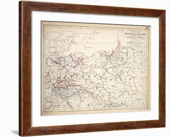 Map of Prussia and Poland, Published by William Blackwood and Sons, Edinburgh and London, 1848-Alexander Keith Johnston-Framed Giclee Print