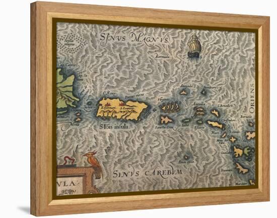 Map of Puerto Rico and the Antilles-null-Framed Premier Image Canvas