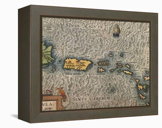 Map of Puerto Rico and the Antilles-null-Framed Premier Image Canvas