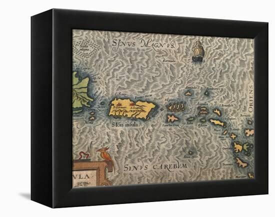 Map of Puerto Rico and the Antilles-null-Framed Premier Image Canvas