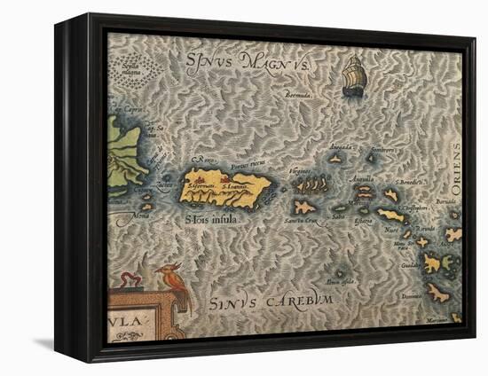 Map of Puerto Rico and the Antilles-null-Framed Premier Image Canvas