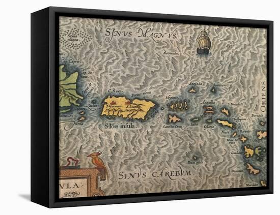 Map of Puerto Rico and the Antilles-null-Framed Premier Image Canvas