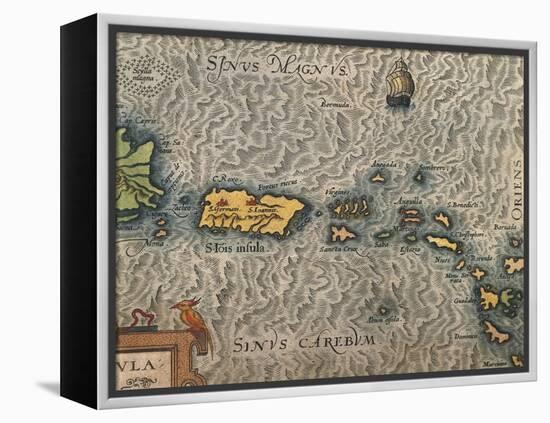 Map of Puerto Rico and the Antilles-null-Framed Premier Image Canvas