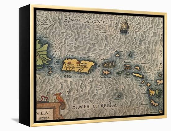 Map of Puerto Rico and the Antilles-null-Framed Premier Image Canvas