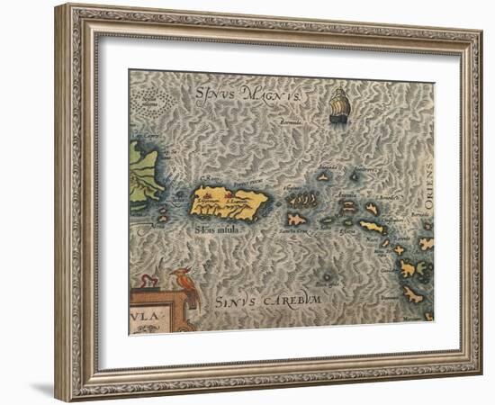 Map of Puerto Rico and the Antilles-null-Framed Giclee Print