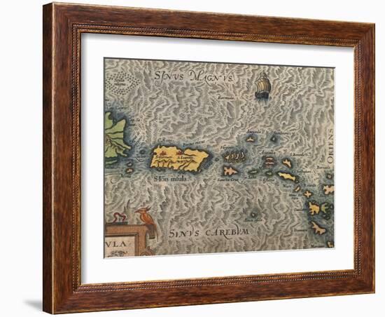 Map of Puerto Rico and the Antilles-null-Framed Giclee Print