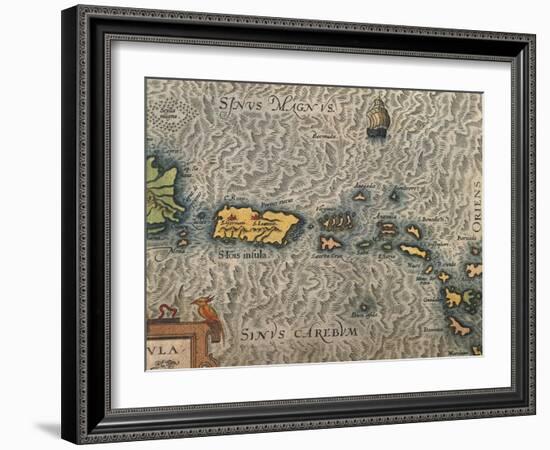 Map of Puerto Rico and the Antilles-null-Framed Giclee Print