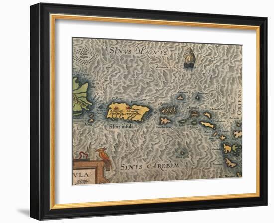 Map of Puerto Rico and the Antilles-null-Framed Giclee Print